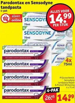 Kruidvat Parodontax en Sensodyne tandpasta aanbieding