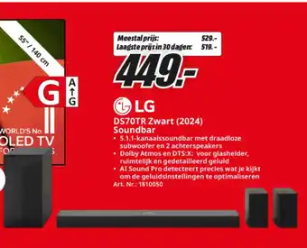 MediaMarkt LG DS70TR Zwart (2024) Soundbar aanbieding