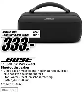 MediaMarkt BOSE SoundLink Max Zwart Bluetoothspeaker aanbieding