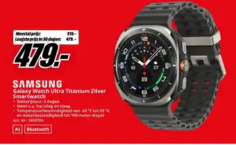 MediaMarkt SAMSUNG Galaxy Watch Ultra Titanium Zilver Smartwatch aanbieding