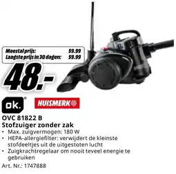 MediaMarkt ok. Stofzuiger zonder zak OVC 81822 B aanbieding