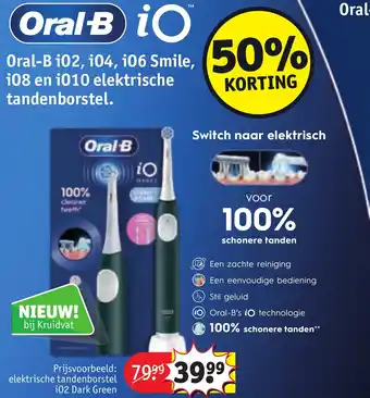 Kruidvat Oral Bio i02, i04, i06 Smile i08 en i010 elektrische tandenborstel. aanbieding