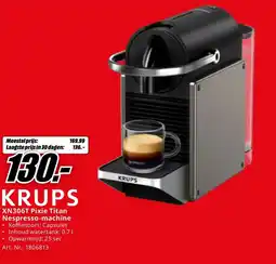 MediaMarkt KRUPS XN306T Pixie Titan Nespresso-machine aanbieding