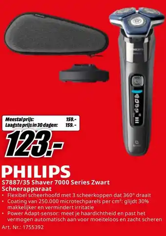 MediaMarkt PHILIPS S7887/35 Shaver 7000 Series Zwart Scheerapparaat aanbieding