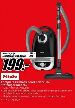 MediaMarkt Miele Complete C2 Black Pearl Powerline Stofzuiger met zak aanbieding