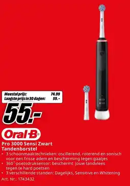 MediaMarkt Oral-B Tandenborstel Pro 3000 Sensi Zwart aanbieding