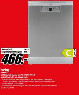 MediaMarkt beko Vrijstaande vaatwasser BDFN26640XC CornerIntense aanbieding