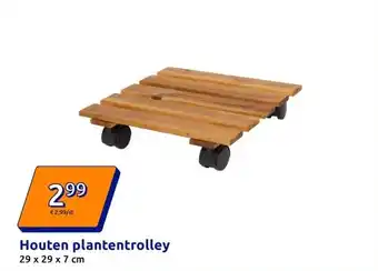 Action Houten plantentrolley aanbieding