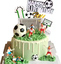 Amazon ysister Taartdecoratie, voetbalthema, voor verjaardag, kinderen, cake, 14 stuks aanbieding