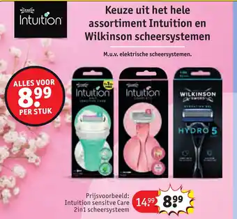 Kruidvat Keuze uit het hele assortiment Intuition en Wilkinson scheersystemen aanbieding