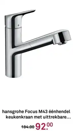 Karwei hansgrohe Focus M43 éénhendel keukenkraan met uittrekbare aanbieding