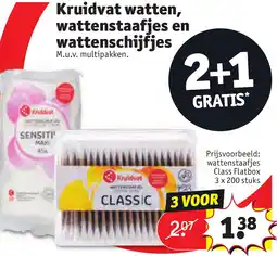 Kruidvat Kruidvat watten, wattenstaafjes en wattenschijfjes aanbieding