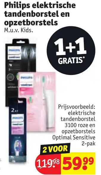 Kruidvat Philips elektrische tandenborstel en opzetborstels aanbieding