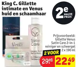 Kruidvat King C. Gillette intimate en Venus huid en schaamhaar aanbieding