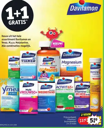 Kruidvat Keuze uit het hele assortiment Davitamon en Ymea. M.u.v. Melatonine. Alle combinaties mogelijk. aanbieding