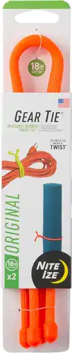 Amazon Nite Ize Originele Gear Tie, Herbruikbare Rubber Twist Tie, 45 cm, 2-Pack, Oranje aanbieding