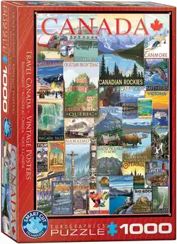 Amazon Travel Canada Vintage Posters 1000-delige puzzel aanbieding