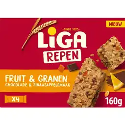 Albert Heijn Liga Repen fruit & granen chocolade aanbieding