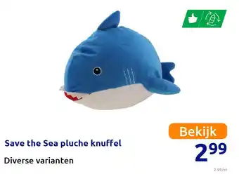 Action Save the Sea pluche knuffel aanbieding