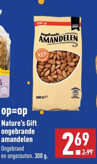 ALDI Nature's Gift ongebrande amandelen aanbieding