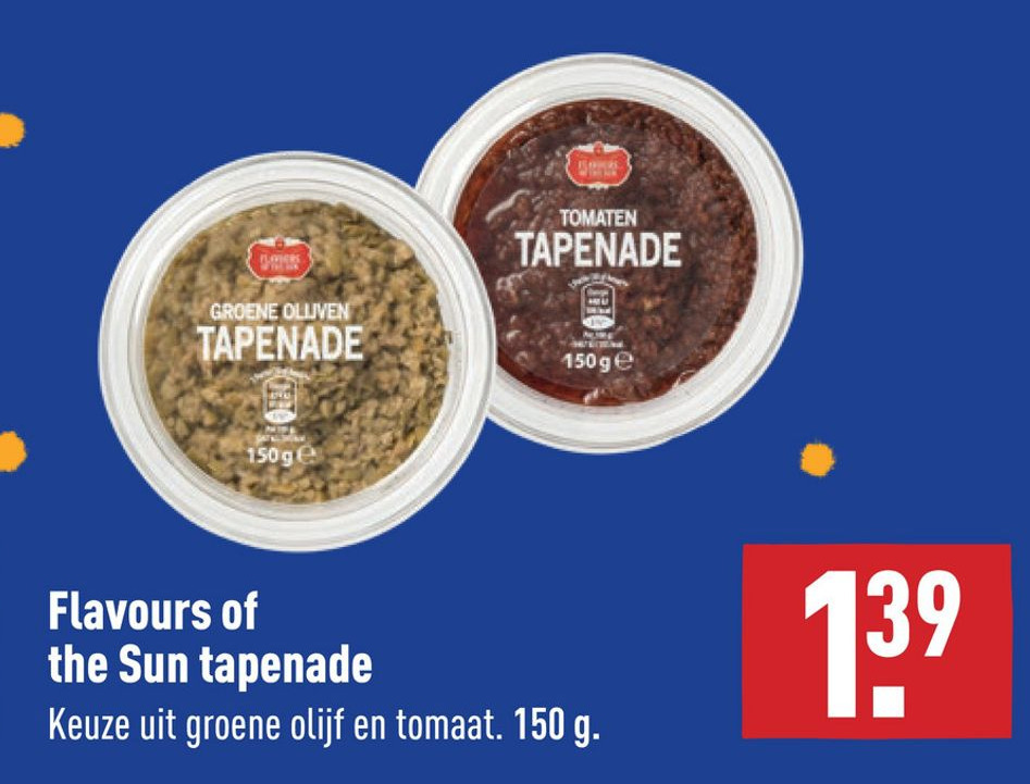 Flavours of the Sun tapenade aanbieding bij ALDI