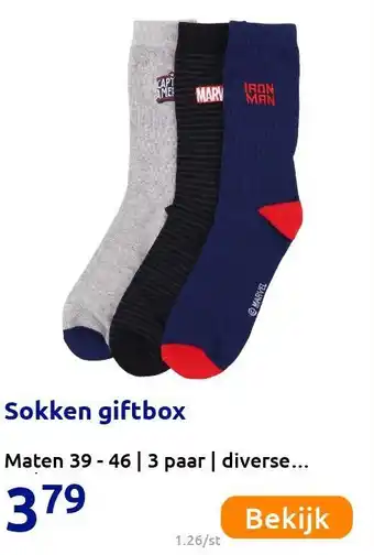 Action Sokken giftbox aanbieding