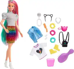 Bol.com Barbie Leopard Regenbooghaar pop (blond) aanbieding