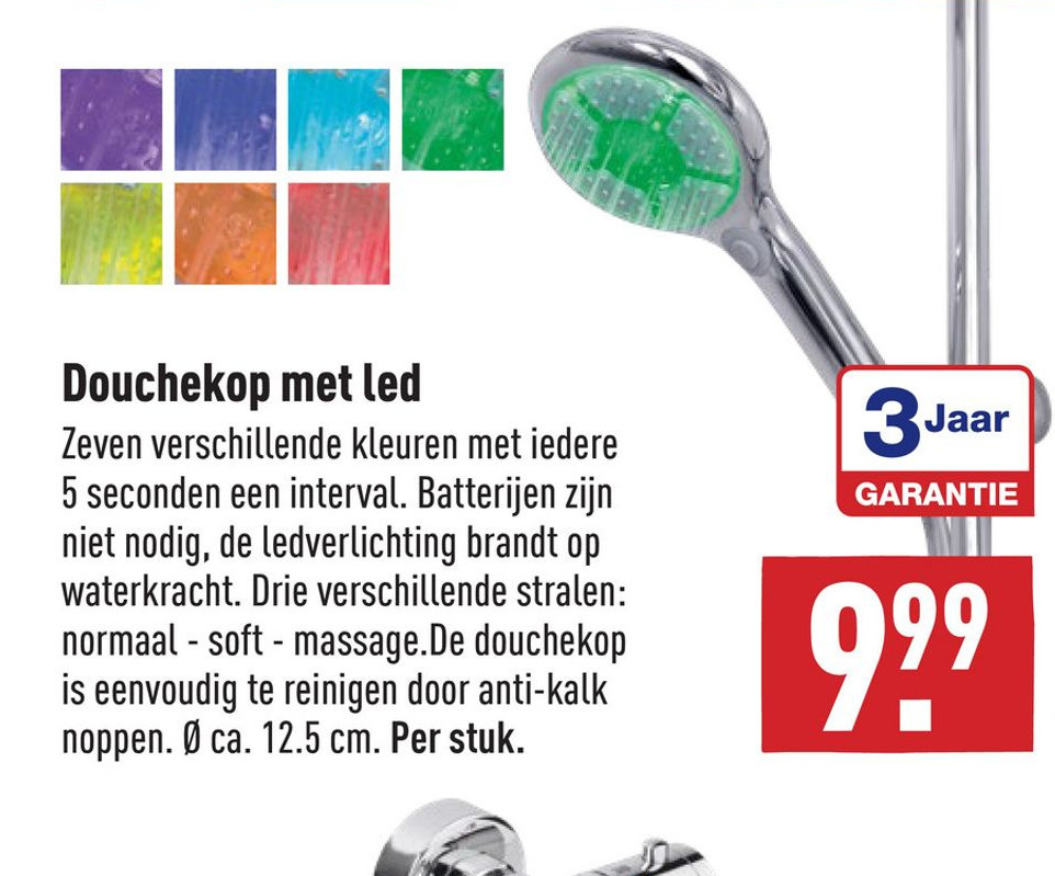 Douchekop met led aanbieding bij ALDI