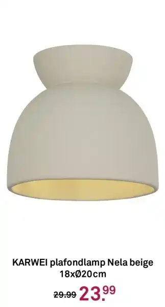 Karwei KARWEI plafondlamp Nela beige aanbieding