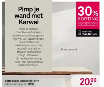 Karwei Lattenwand viltpaneel Perth aanbieding