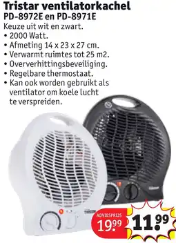 Kruidvat Tristar ventilatorkachel PD-8972E en PD-8971E aanbieding