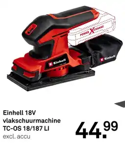 Karwei Einhell 18V vlakschuurmachine TC OS 18/187 LI aanbieding