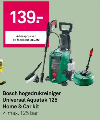 Karwei Bosch hogedrukreiniger Universal Aquatak 125 Home & Car kit aanbieding