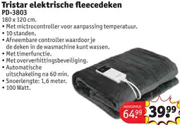 Kruidvat Tristar elektrische fleecedeken PD-3803 aanbieding