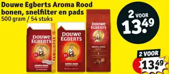 Kruidvat Douwe Egberts Aroma Rood bonen, snelfilter en pads aanbieding