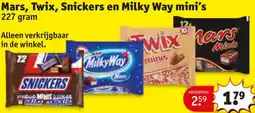 Kruidvat Mars, Twix, Snickers en Milky Way mini's aanbieding