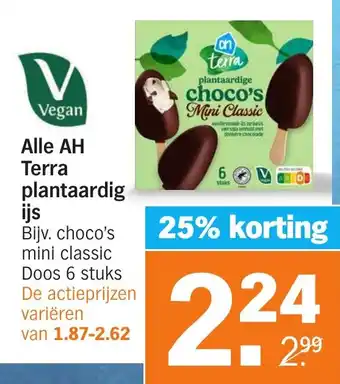 Albert Heijn Alle AH Terra plantaardig ijs aanbieding