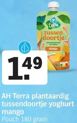 Albert Heijn AH Terra plantaardig tussendoortje yoghurt mango aanbieding