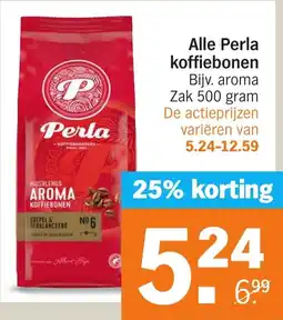 Albert Heijn Alle Perla koffiebonen aanbieding