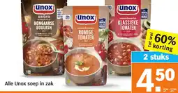 Albert Heijn Alle Unox soep in zak aanbieding