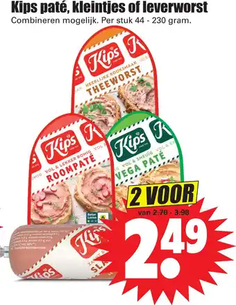 Dirk Kips paté, kleintjes of leverworst aanbieding