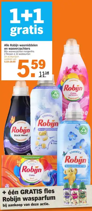 Albert Heijn Alle Robijn wasmiddelen en wasverzachters aanbieding