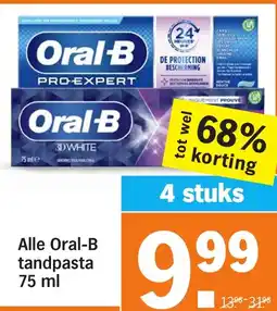 Albert Heijn Alle Oral-B tandpasta aanbieding