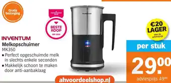 Albert Heijn INVENTUM Melkopschuimer aanbieding