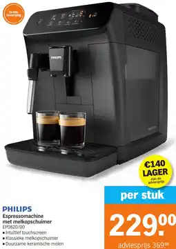 Albert Heijn PHILIPS Espressomachine met melkopschuimer aanbieding