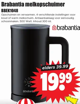 Dirk Brabantia melkopschuimer BBEK1048 aanbieding