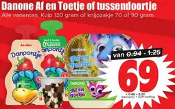 Dirk Danone Af en Toetje of tussendoortje aanbieding