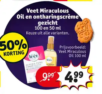 Kruidvat Veet Miraculous Oil en ontharingscrème gezicht aanbieding