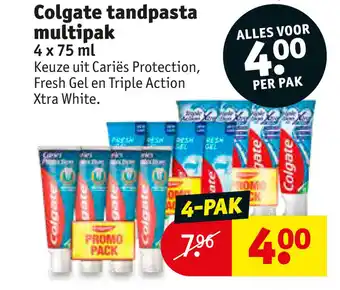 Kruidvat Colgate tandpasta multipak 4 x 75 ml aanbieding