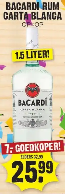 Dirk Bacardi Rum Carta Blanca aanbieding